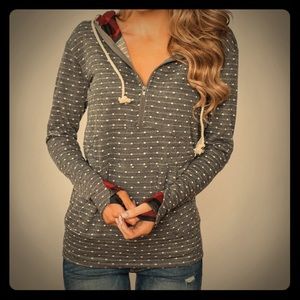 Ampersand Ave Buffalo Plaid accent Half Zip!